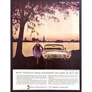 1958 Continental Mark III Convertible photo by Mark Shaw Alcoa vintage print ad